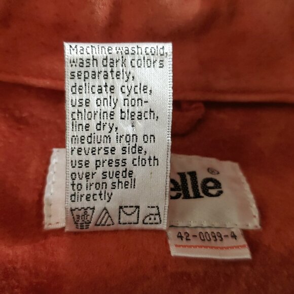 Womens Suede Shirt Jacket 1X Burnt Orange Boho Hippie Barn Chore Shacket Y2K - Picture 13 of 13